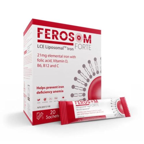 Ferosom Forte LCE Liposomal Iron Supplement - 20 Powder Sachets