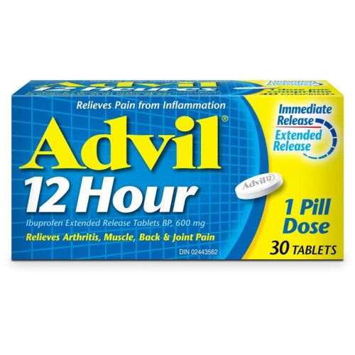 Advil 12 Hour Tablets for Extended Pain Relief, 600 mg Ibuprofen, 30 Tablets