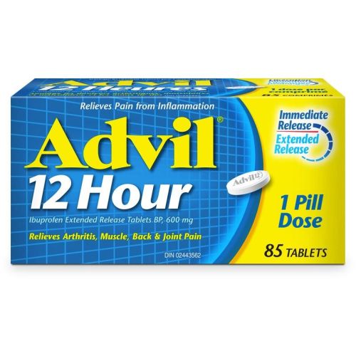 Advil 12 Hour Tablets for Extended Pain Relief, 600 mg Ibuprofen, 85 Capsules