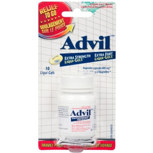 Advil Extra Strength Ibuprofen Capsules 400 mg Travel Pack, 10 Liqui-Gels