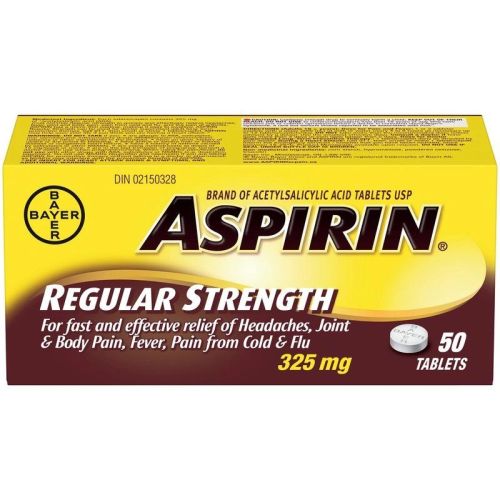 Aspirin Extra Strength 500mg, 50 Tablets