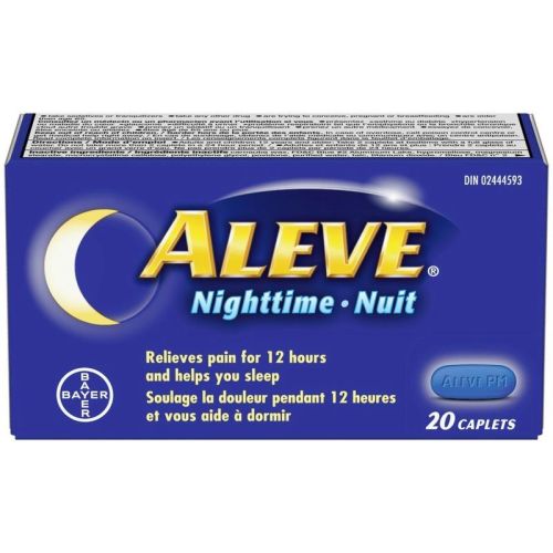 Aleve Nighttime, Pain Reliever and Sleep Aid, Naproxen Sodium, 20 Caplets