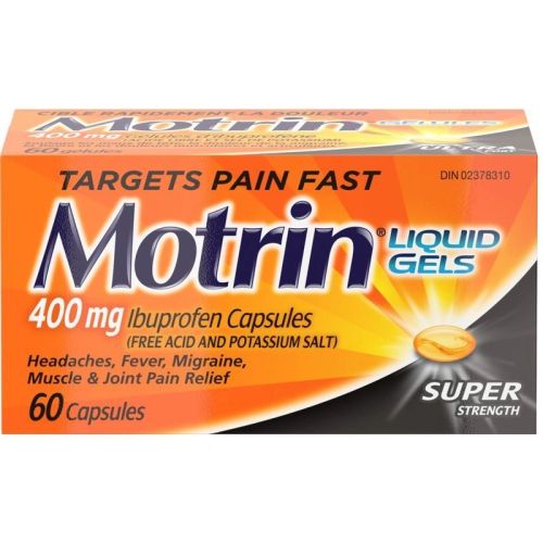 Motrin Super Strength Pain Relief Ibuprofen 400mg, 60 Liquid Gels