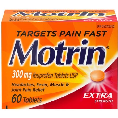 Motrin Extra Strength Pain Relief Ibuprofen 300mg, 60 Tablets