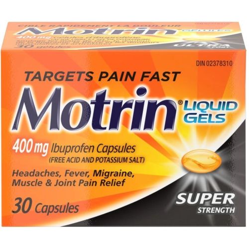 Motrin Super Strength Pain Relief Ibuprofen 400mg, 30 Liquid Gels