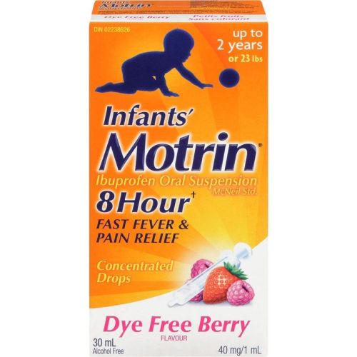 Motrin Infants' Liquid Cold Drops, Dye-Free Berry Flavour, 30 mL