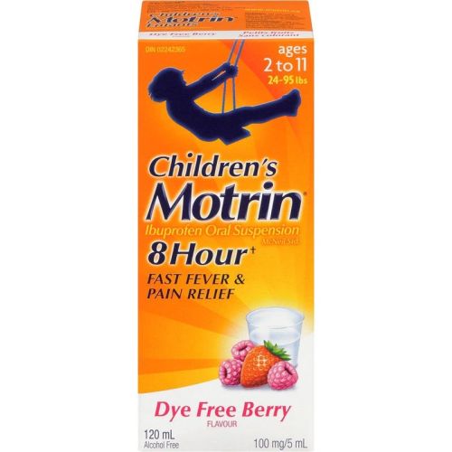 Motrin Children's Liquid Pain Relief, Ibuprofen, Berry Flavour, 120 mL