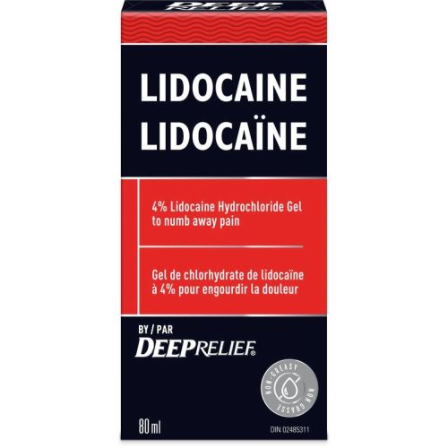 Deep Relief Lidocaine Numbing Pain Relief Gel, 80 mL