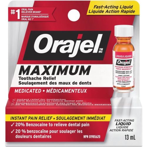 Orajel Maximum Strength Toothache Relief Liquid, 13 mL