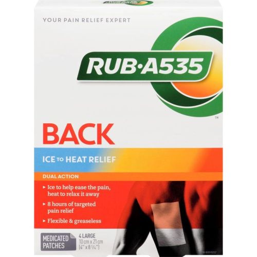 Rub A535 Back Ice to Heat Pain Relief Patches, 4 Patches