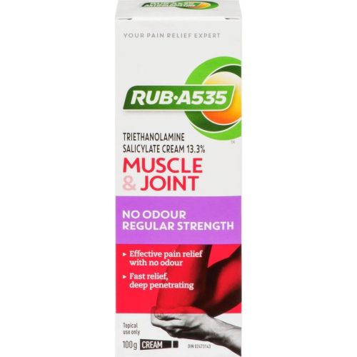 Rub A535 Muscle & Joint Pain Relief Cream, No Odour, Regular Strength, 100 g
