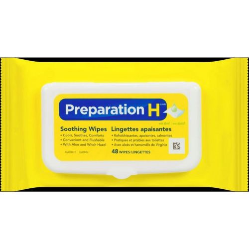 Preparation H® Soothing Wipes for Hemorrhoid Cleansing with Aloe and Witch Hazel, Flushable, 48 Wipes