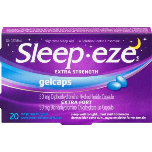 Sleep-eze xtra Strength Gelcaps Nighttime Sleep Aid, 20 Soft Gel Capsules