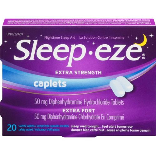 Sleep-eze Extra Strength Nighttime Sleep Aid Coated Caplets 50mg, 20 Caplets