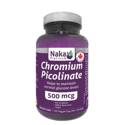 Naka Platinum Chromium Picolinate 500mcg, 120 vcaps