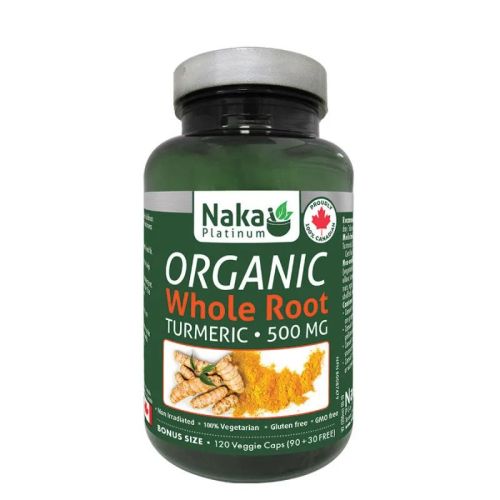 Naka Platinum Organic Whole Root Turmeric, 120 vcaps