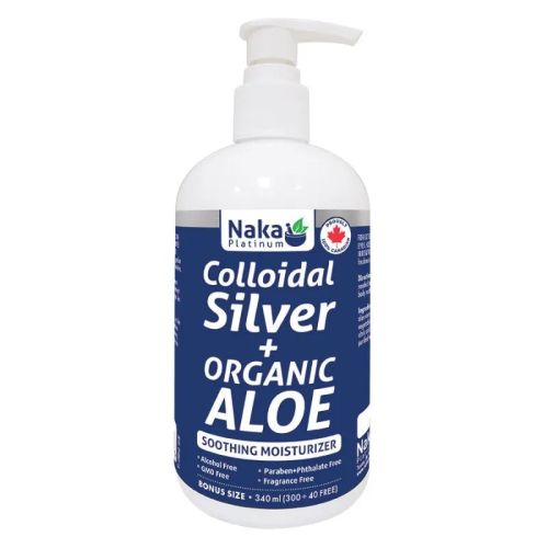 Naka Platinum Colloidal Silver + Organic Aloe Gel, 340ml