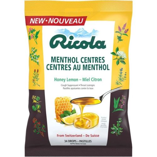 Ricola Cough Suppressant Throat Lozenges - Honey Lemon, 34 Drops