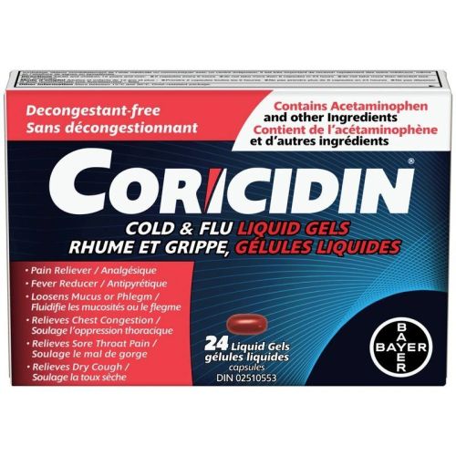 Coricidin Decongestant Free Cough and Cold Medicine, 24 Liquid Gels