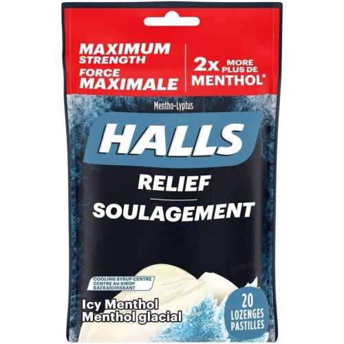 Halls Cooling Syrup Centres - Icy Menthol Cough Drops, 20 Lozenges