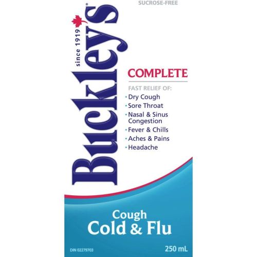Buckleys Complete Cough Cold & Flu Syrup Sucrose-Free, 250 mL