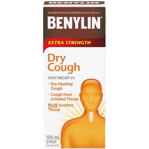 Benylin Extra Strength Dry Cough Relief Syrup, 100 mL