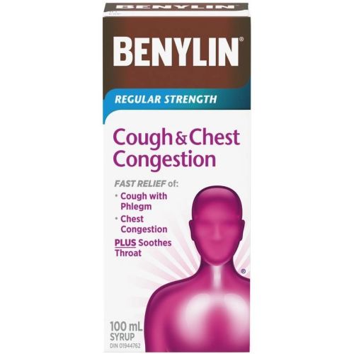 Benylin Regular Stregnth Cough & Chest Congestion Relief Syrup, 100 mL