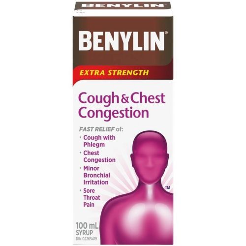 Benylin Extra Strength Cough & Chest Congestion Relief Syrup, 100 mL