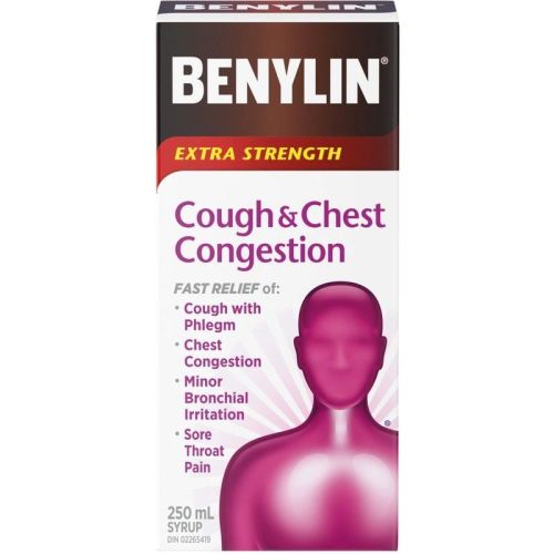 Benylin Extra Strength Cough & Chest Congestion Relief Syrup, 250 mL