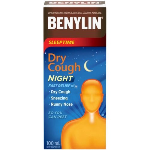 Benylin Regular Strength Dry Cough Relief Night Syrup, 100 mL