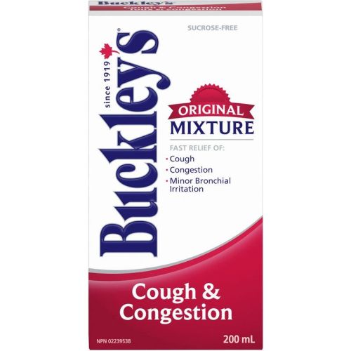 Buckleys Cough Congestion Original Mixture Syrup Sucrose-Free, 200 mL