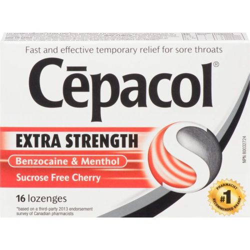 Cepacol Extra Strength Sucrose Free Cherry, Sore Throat Lozenges, 16 Lozenges
