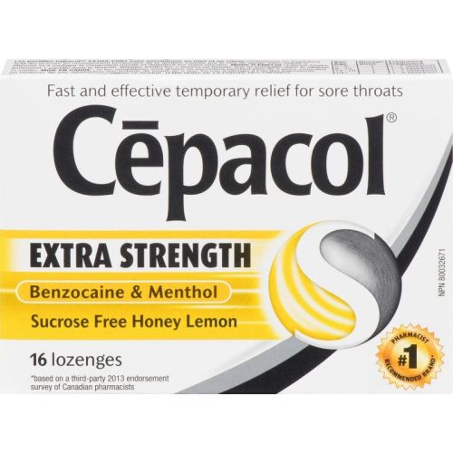Cepacol Extra Strength Sucrose Free Honey Lemon Value Pack, Sore Throat Lozenges, 16 Lozenges