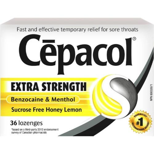 Cepacol Extra Strength Sucrose Free Honey Lemon Value Pack, Sore Throat Lozenges, 36 Lozenges