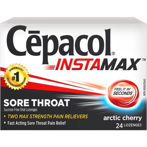 Cepacol Instamax Arctic Cherry, Sore Throat Lozenges, 24 Lozenges