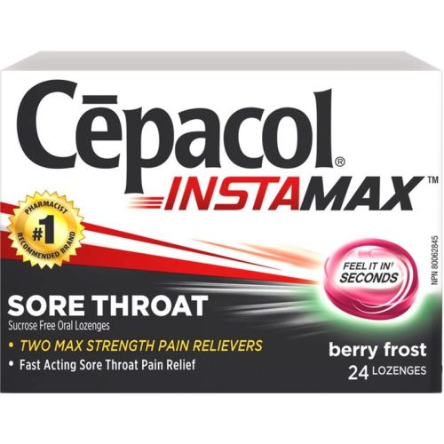 Cepacol Instamax Berry Frost, Sore Throat Lozenges, 24 Lozenges