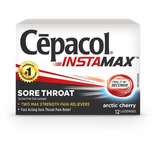 Cepacol Instamax Arctic Cherry, Sore Throat Lozenges, 12 Lozenges