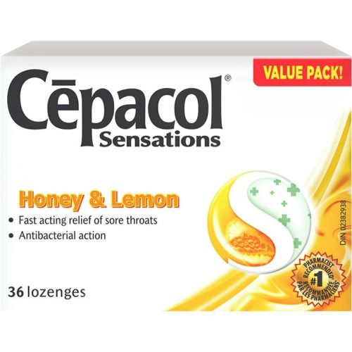 Cepacol Sensations Honey and Lemon, Sore Throat Lozenges, 36 Lozenges