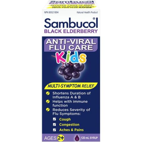 Sambucol Black Elberberry Kids Syrup Anti-Viral Flu Care, 120 mL