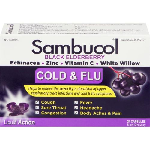 Sambucol Cold & Flu, 24 Capsules