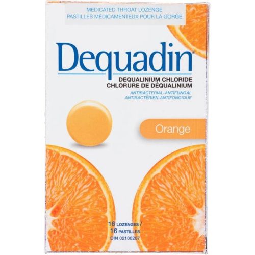 Dequadin Dequalinium Chloride Orange, 16 Lozenges