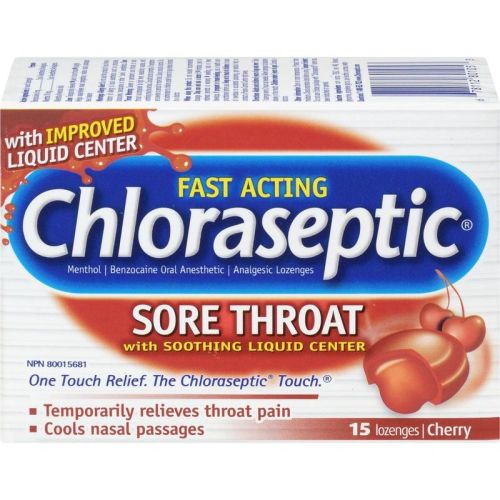 Chloraseptic Sore Throat with Soothing Liquid Centre Lozenges - Cherry, 15 Lozenges