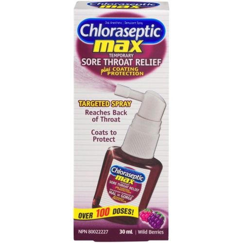 Chloraseptic Max Sore Throat Relief Targeted Spray Wild Berries, 30 mL