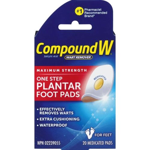 Compound W Maximum Strength One Step Plantar Foot Pads, 20 Medicated Pads