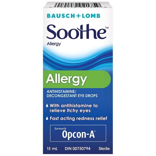 Bausch & Lomb Soothe Allergy Decongestant Eye Drops, 15 mL