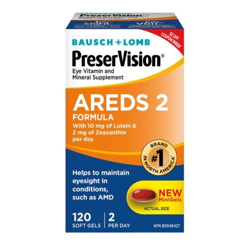 Bausch & Lomb PreserVision Areds 2 Eye Vitamins, 120 Softgels