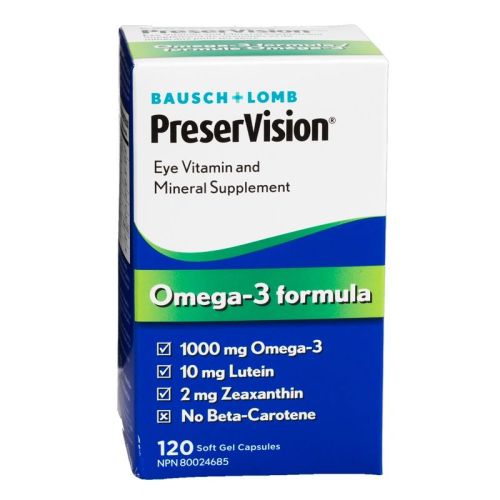 Bausch & Lomb PreserVision Omega-3 Formula Softgels, 120 Softgel Capsules