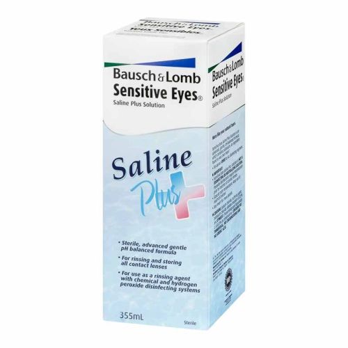 Bausch & Lomb Sensitive Eyes Saline Plus Solution, 355 mL