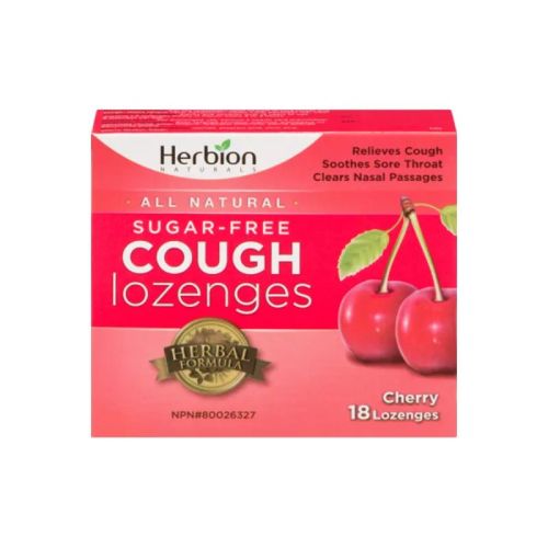 Herbion Naturals Sugar-Free Cough Lozenges - Cherry, 18 Lozenges