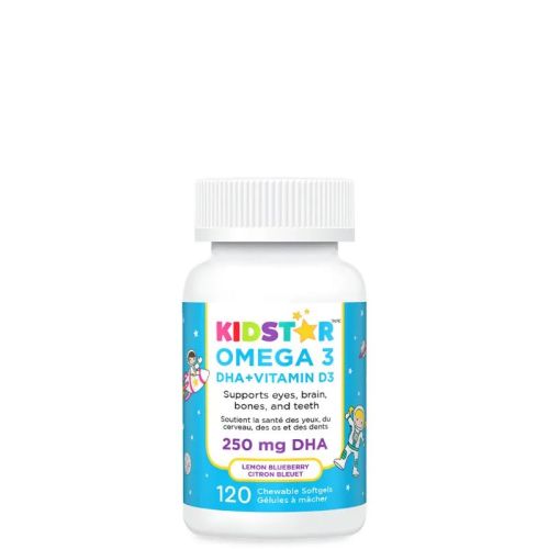 KidStar Nutrients Omega 3 + Vitamin D3, 120 chewable softgels